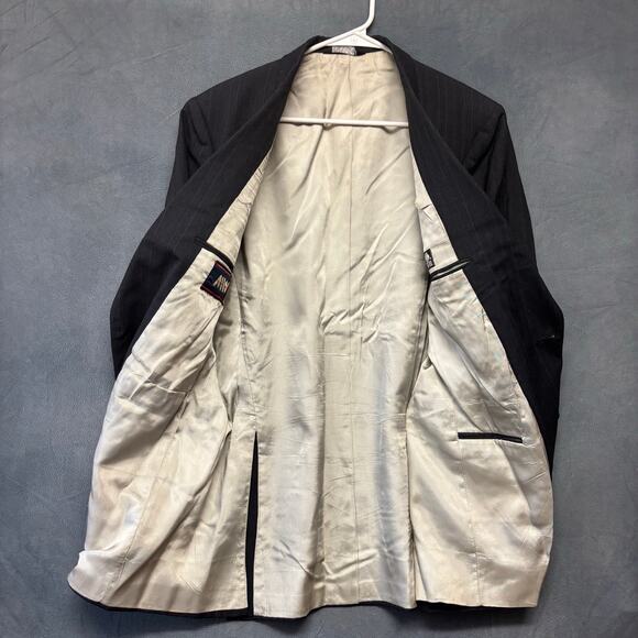 Man in Wool Blazer Union Made in USA Pinstripe Preppy Academia Professor Office - Picture 3 of 11